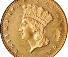 Монета Large Indian Head, 1 долар 1865, США, США