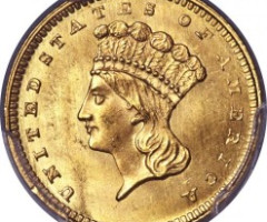 Монета Large Indian Head, 1 долар 1862, США, США