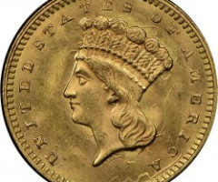 Монета Large Indian Head, 1 долар 1861, США, США