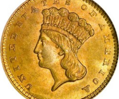 Монета Large Indian Head, 1 долар 1860, США, США