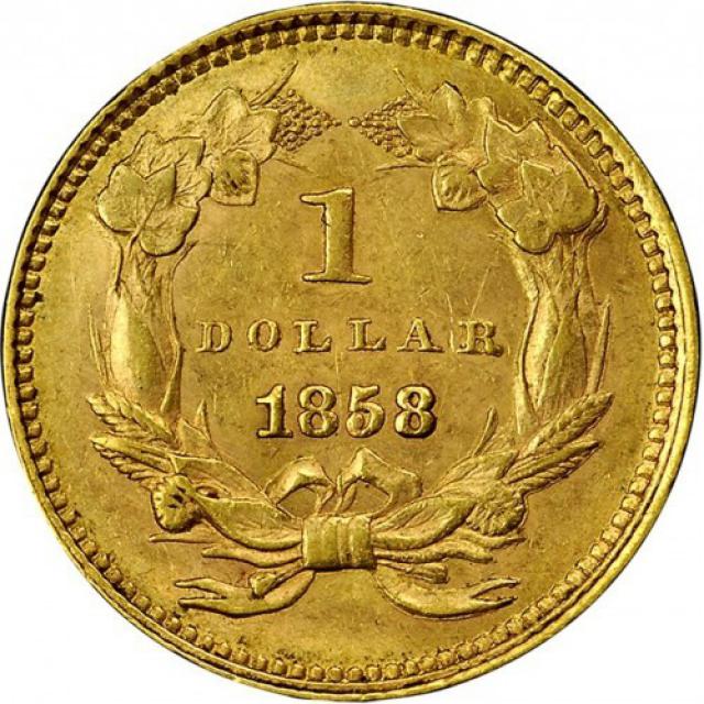 Монета Large Indian Head, 1 долар 1858, США, США