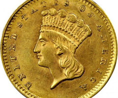 Монета Large Indian Head, 1 долар 1858, США, США