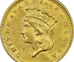 Монета Large Indian Head, 1 долар 1857, США, США