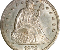 Монета Свобода, що сидить, 1 долар 1872, США, США