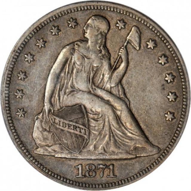Монета Свобода, що сидить, 1 долар 1871, США, США