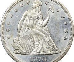 Монета Свобода, що сидить, 1 долар 1870, США, США