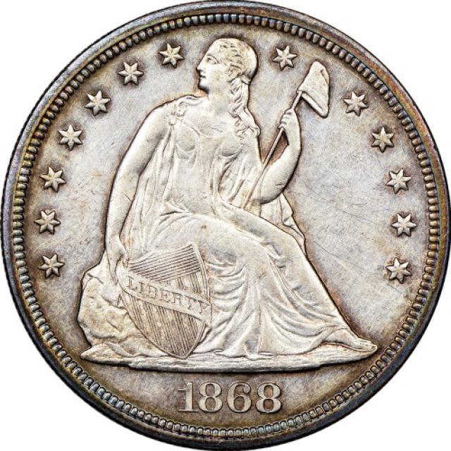 Монета Свобода, що сидить, 1 долар 1868, США, США