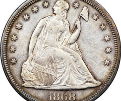 Монета Свобода, що сидить, 1 долар 1868, США, США