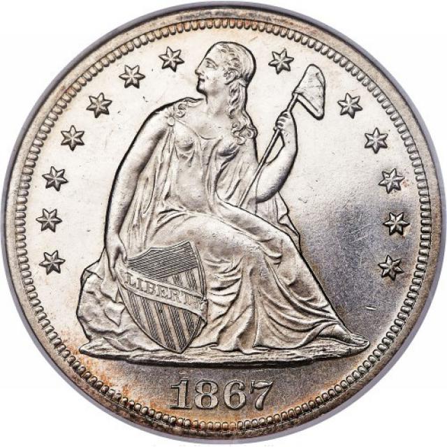 Монета Свобода, що сидить, 1 долар 1867, США, США