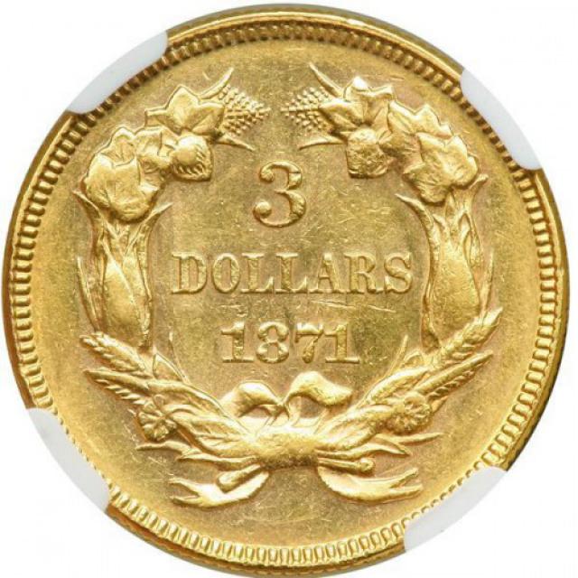 3 долара 1871, США, США