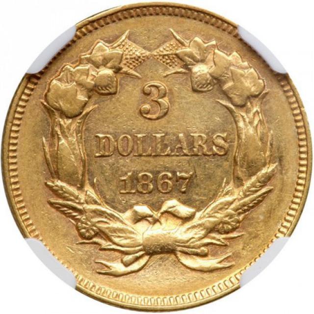 3 долара 1867, США, США