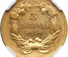 3 долара 1867, США, США