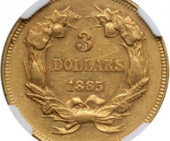 3 долара 1865, США, США