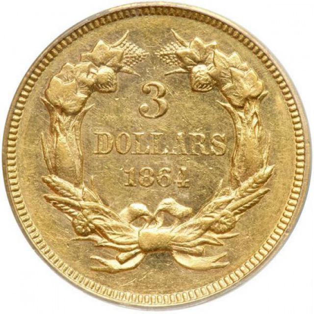 3 долара 1864, США, США
