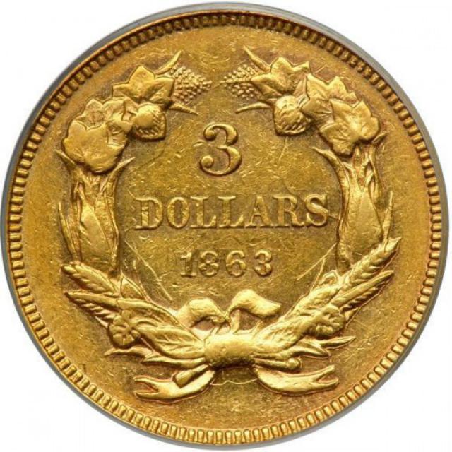 3 долара 1863, США, США