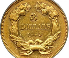 3 долара 1863, США, США