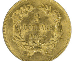 3 долара 1860, США, США