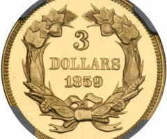 3 долара 1859, США, США
