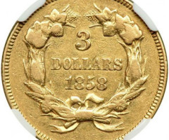 3 долара 1858, США, США