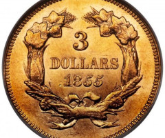3 долара 1855, США, США