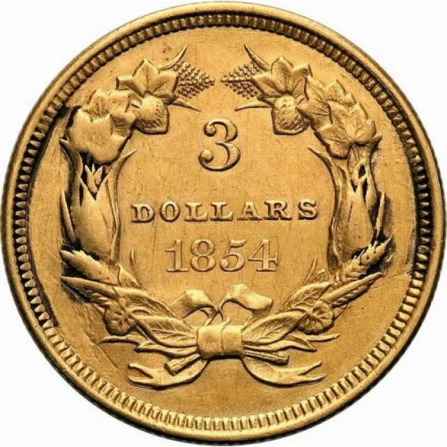 3 долара 1854, США, США