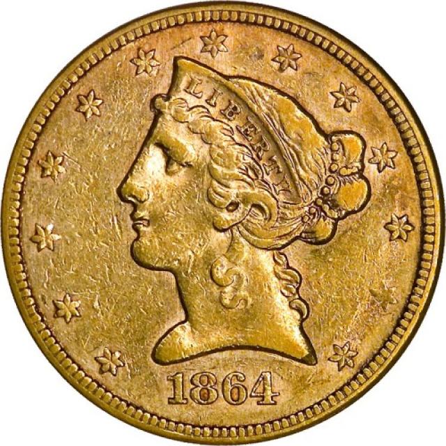 5 доларів 1864, США, США