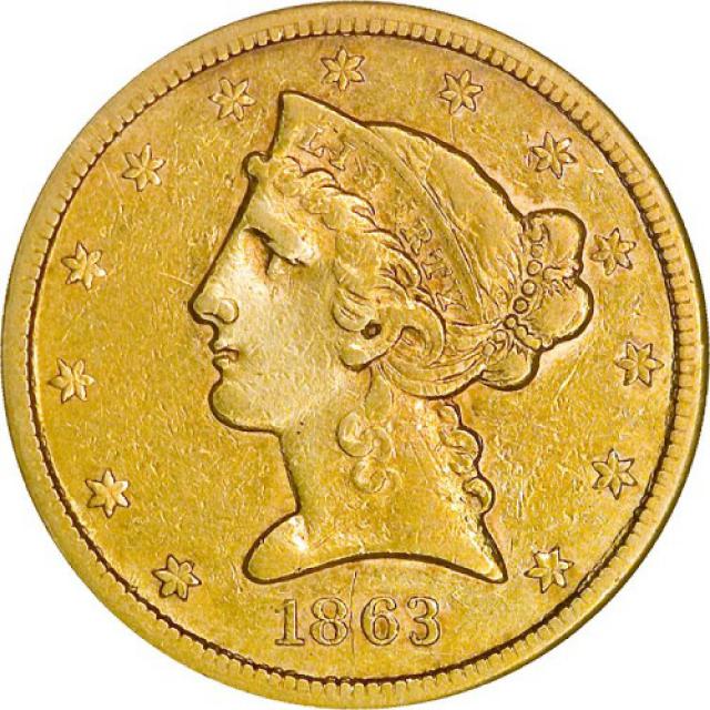 5 доларів 1863, США, США