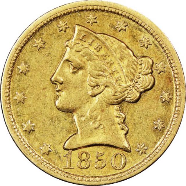 5 доларів 1850, США, США