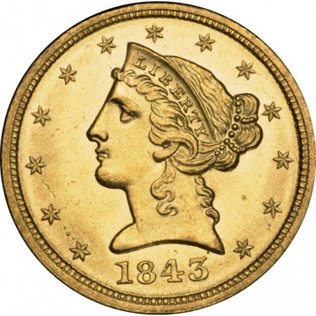 5 доларів 1843, США, США