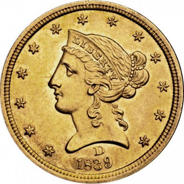 5 доларів 1839, США, США