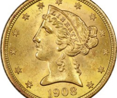 Монета Half Eagle, 5 доларів 1908, США, США