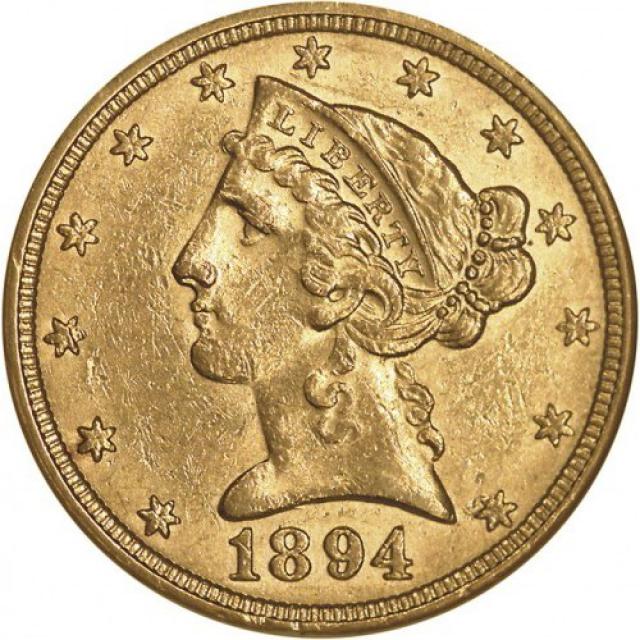 Монета Half Eagle, 5 доларів 1894, США, США