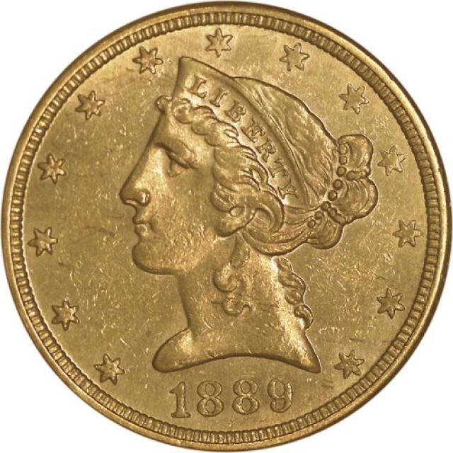Монета Half Eagle, 5 доларів 1889, США, США