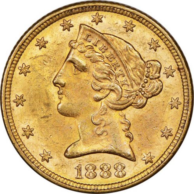 Монета Half Eagle, 5 доларів 1888, США, США