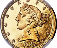 Монета Half Eagle, 5 доларів 1887, США, США