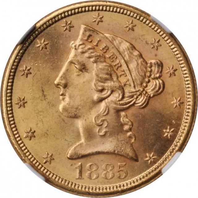 Монета Half Eagle, 5 доларів 1885, США, США