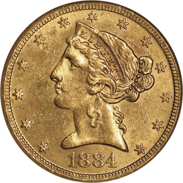 Монета Half Eagle, 5 доларів 1884, США, США