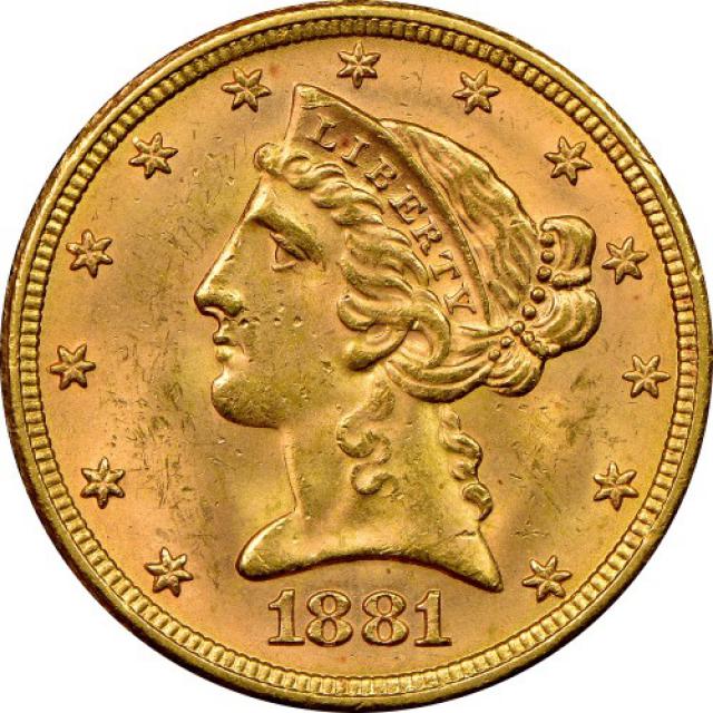Монета Half Eagle, 5 доларів 1881, США, США