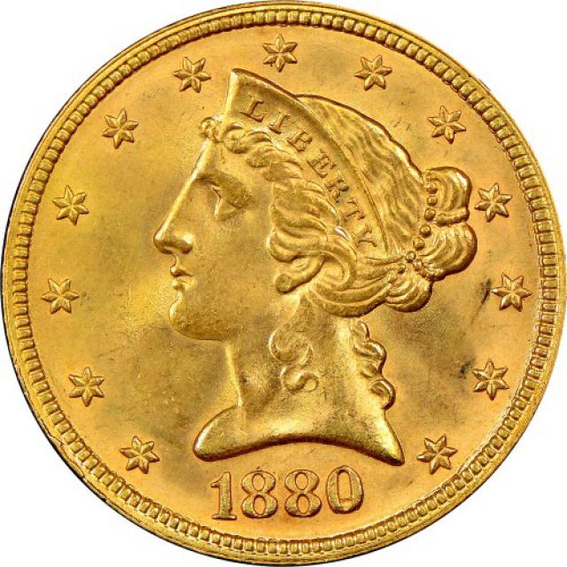 Монета Half Eagle, 5 доларів 1880, США, США