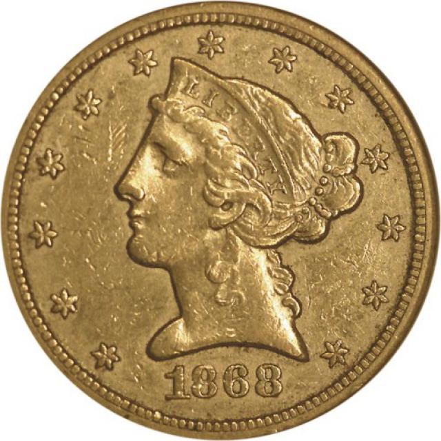 Монета Half Eagle, 5 доларів 1868, США, США