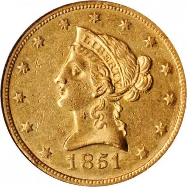 Монета Орел, 10 доларів 1851, США, США
