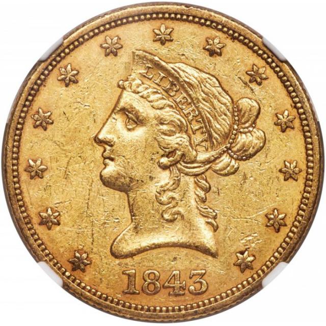 Монета Орел, 10 доларів 1843, США, США