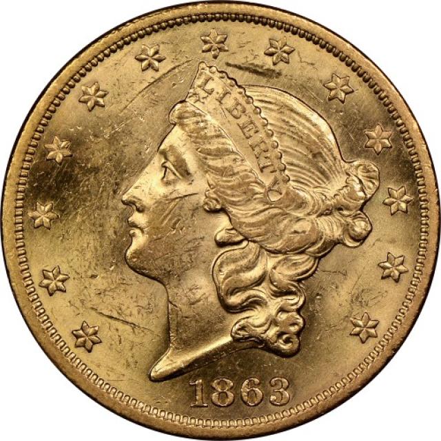 Монета Подвійний орел, 20 доларів 1863, США, США