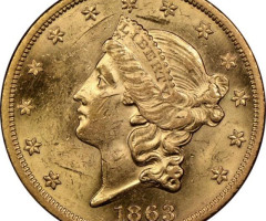Монета Подвійний орел, 20 доларів 1863, США, США