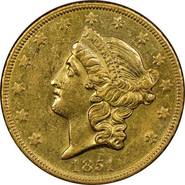 Монета Подвійний орел, 20 доларів 1851, США, США