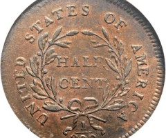 Монета Liberty Cap Half Cent, ½ цента 1796, США, США