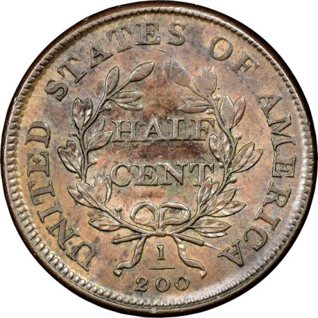 Монета Draped Bust Half Cent, ½ цента 1808, США, США