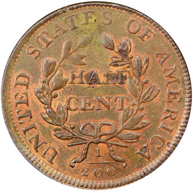 Монета Draped Bust Half Cent, ½ цента 1806, США, США