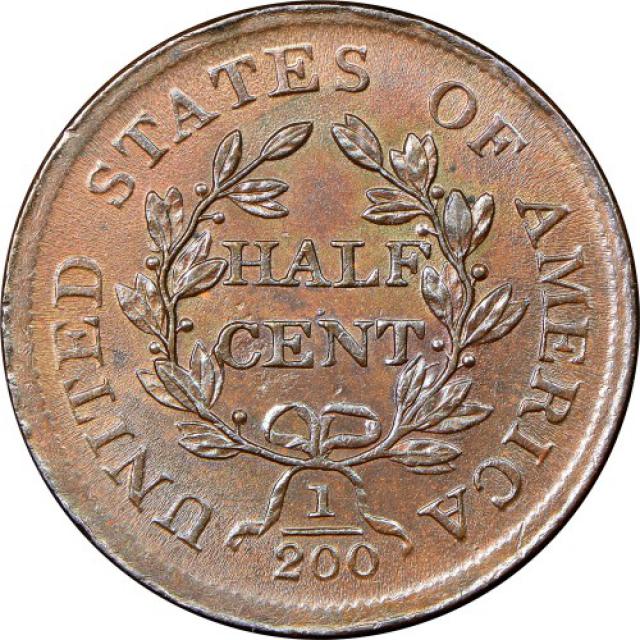 Монета Draped Bust Half Cent, ½ цента 1805, США, США