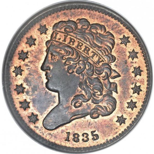 Монета Classic Head Half Cent, ½ цента 1835, США, США